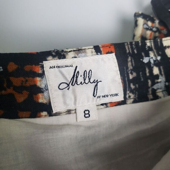Milly 100% Linen Printed Maxi Skirt Size 8 - Picture 8 of 9